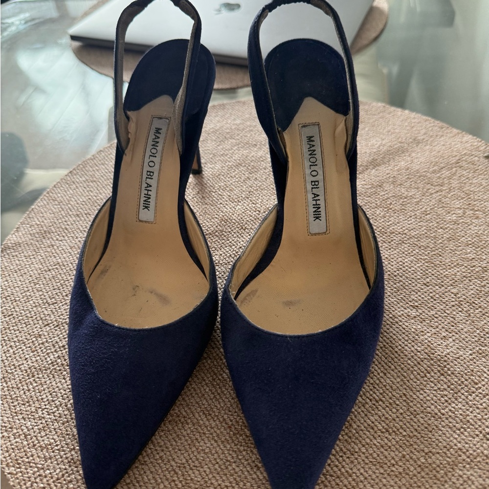 Vintage Manolo Blahnik Women's Navy Heels